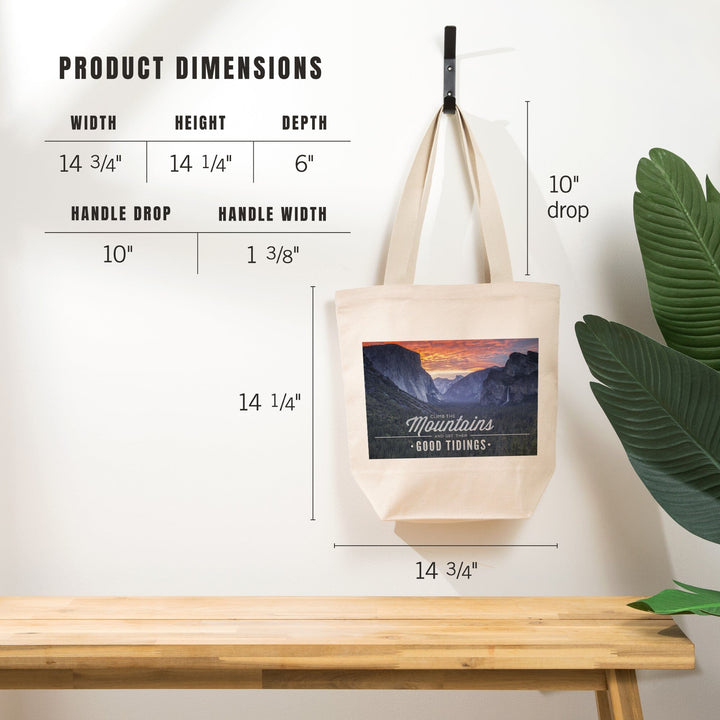 Yosemite National Park, California, Climb The Mountains John Muir Quote Press, Tote Bag Totes Lantern Press 