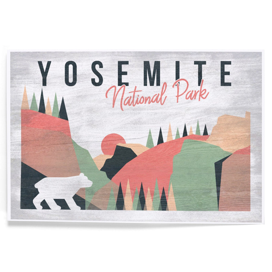Yosemite National Park, California, El Capitan and Half Dome, Bear Press, Art & Giclee Prints Art Lantern Press 