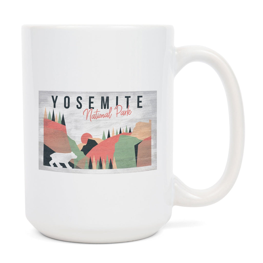Yosemite National Park, California, El Capitan and Half Dome, Bear Press, Ceramic Mug Mugs Lantern Press 