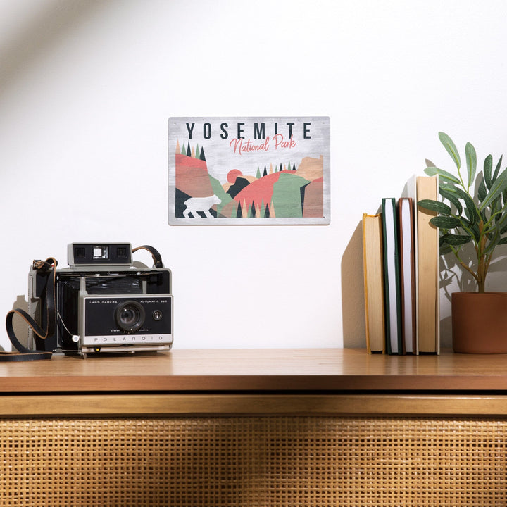 Yosemite National Park, California, El Capitan and Half Dome, Bear Press, Metal Signs Metal Lantern Press 