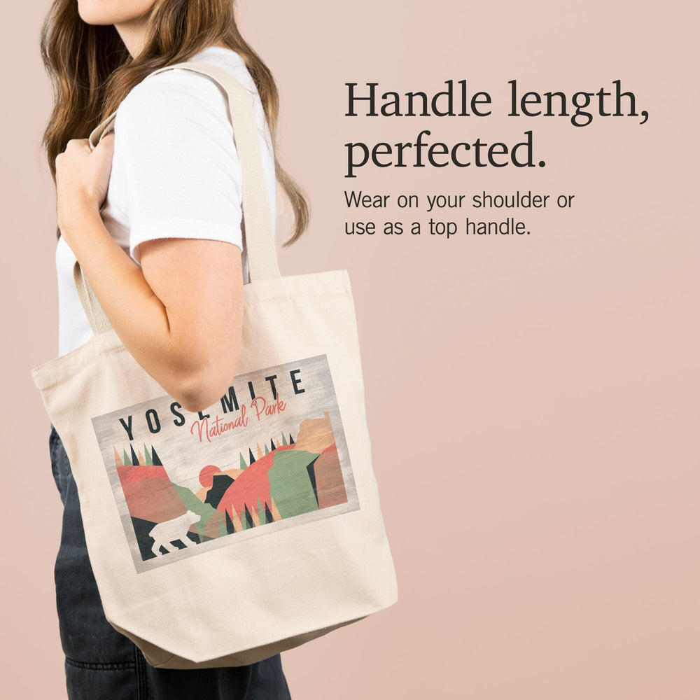 Yosemite National Park, California, El Capitan and Half Dome, Bear Press, Tote Bag Totes Lantern Press 