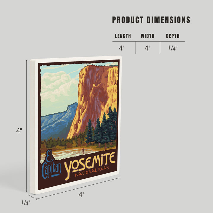 Yosemite National Park, California, El Capitan, Coasters Coasters Lantern Press 