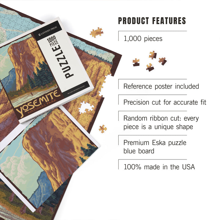 Yosemite National Park, California, El Capitan, Jigsaw Puzzle Puzzle Lantern Press 