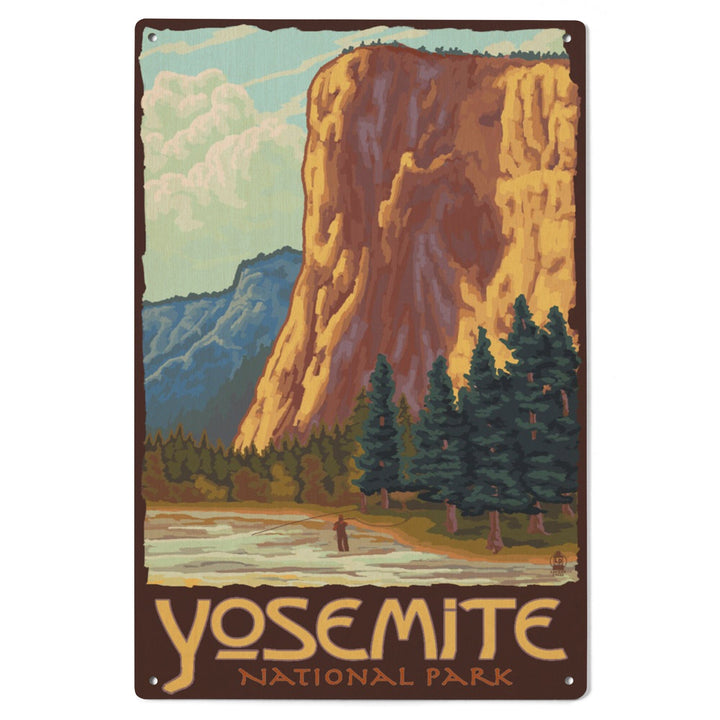 Yosemite National Park, California, El Capitan, Lantern Press Artwork, Wood Signs and Postcards Wood Lantern Press 
