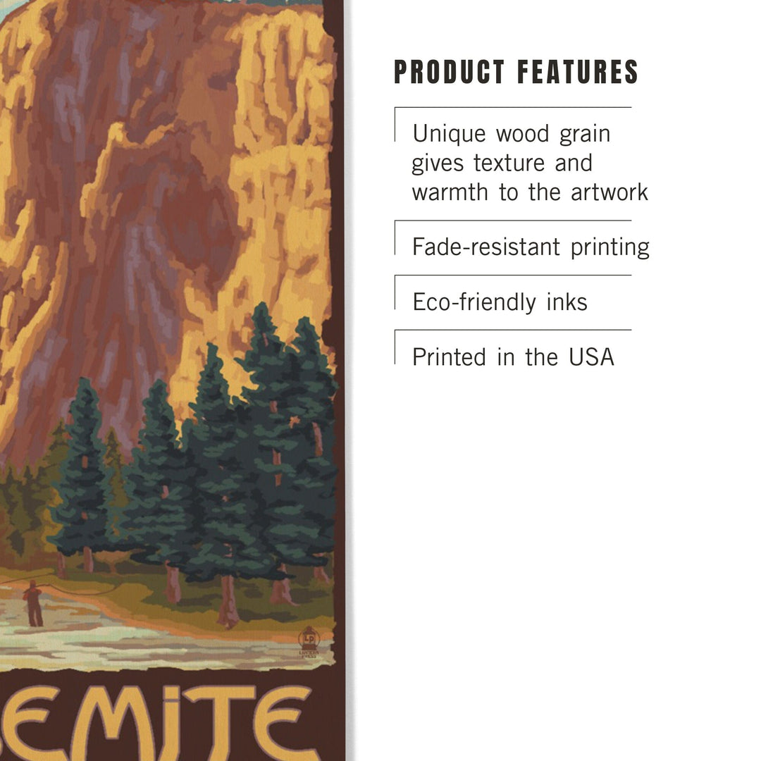 Yosemite National Park, California, El Capitan, Lantern Press Artwork, Wood Signs and Postcards Wood Lantern Press 