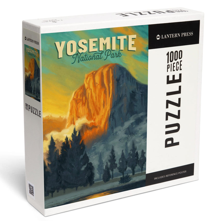 Yosemite National Park, California, El Capitan, Oil Painting, Jigsaw Puzzle Puzzle Lantern Press 