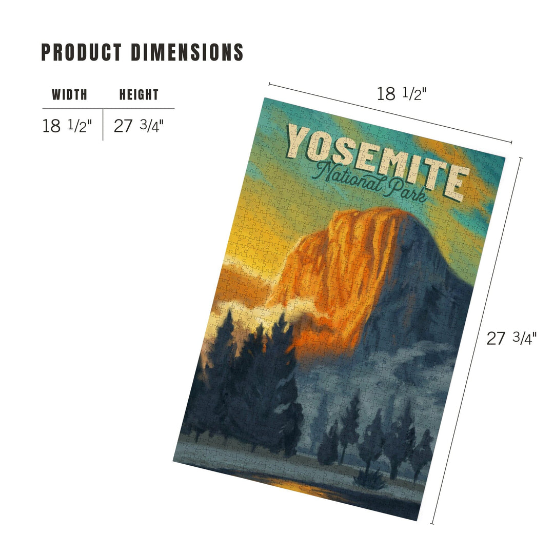 Yosemite National Park, California, El Capitan, Oil Painting, Jigsaw Puzzle Puzzle Lantern Press 