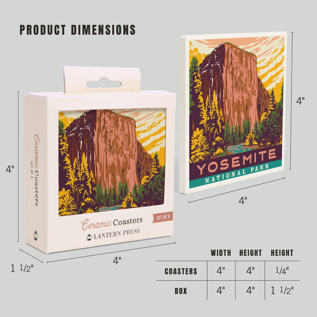 Yosemite National Park, California, Explorer Series, Coasters Coasters Lantern Press 