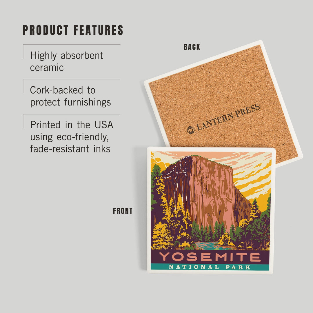 Yosemite National Park, California, Explorer Series, Coasters Coasters Lantern Press 