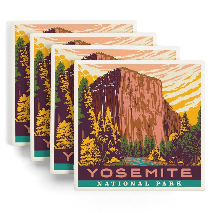 Yosemite National Park, California, Explorer Series, Coasters Coasters Lantern Press 