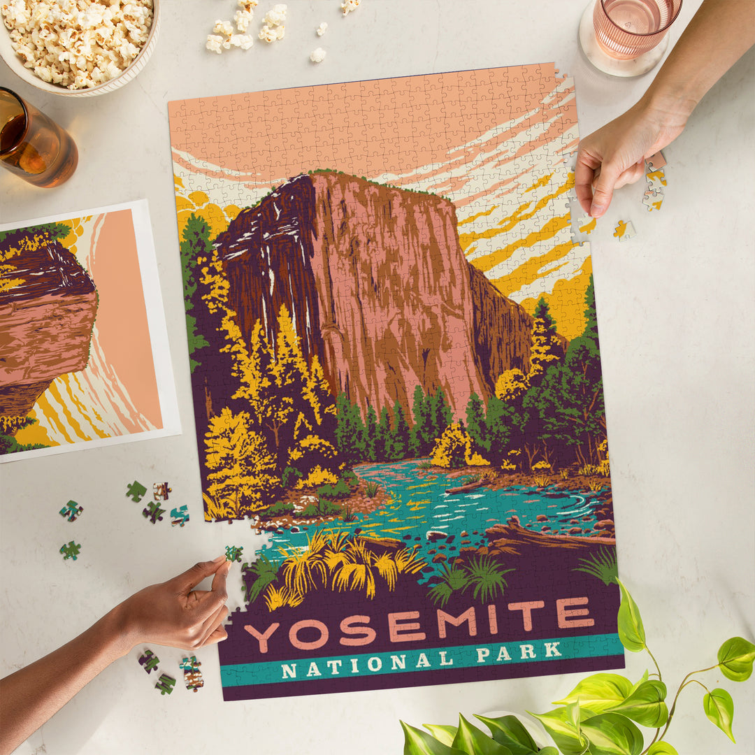 Yosemite National Park, California, Explorer Series, Jigsaw Puzzle Puzzle Lantern Press 