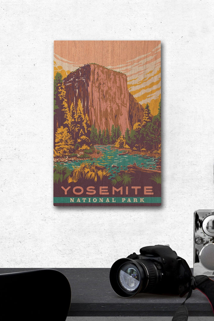 Yosemite National Park, California, Explorer Series, Lantern Press Artwork, Wood Signs and Postcards Wood Lantern Press 12 x 18 Wood Gallery Print 