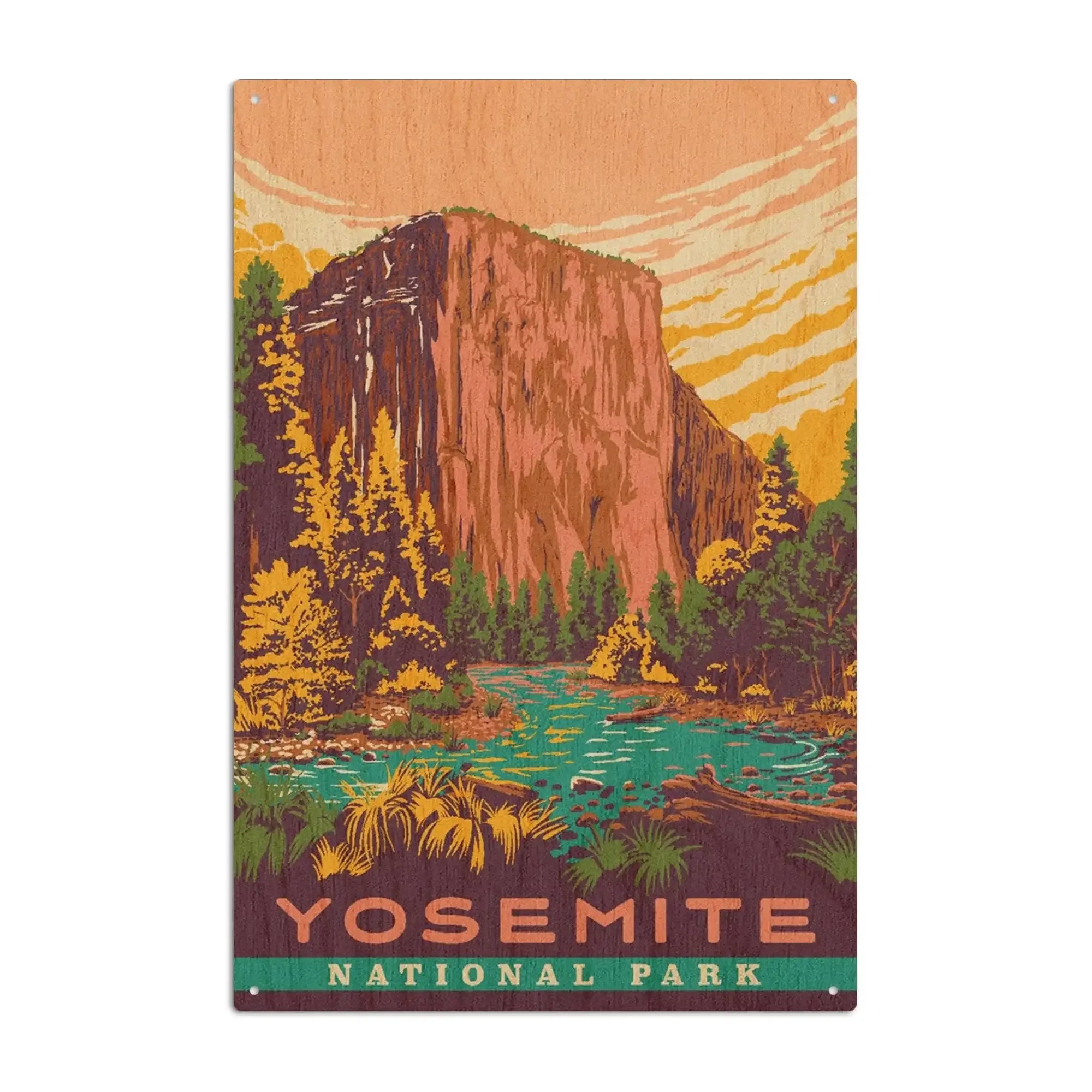 Yosemite National Park, California, Explorer Series, Lantern Press Art
