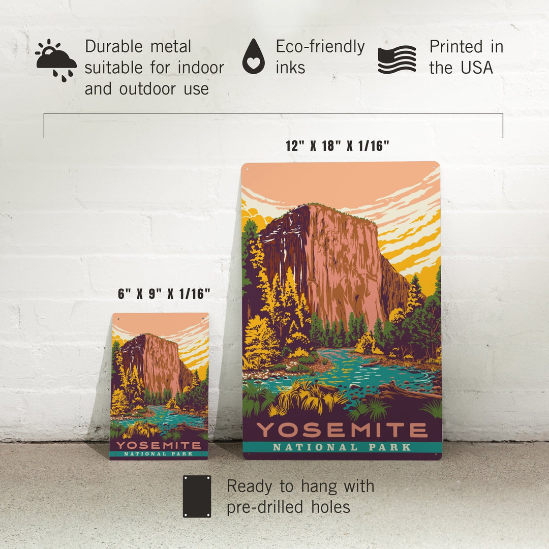 Yosemite National Park, California, Explorer Series, Metal Signs Metal Lantern Press 