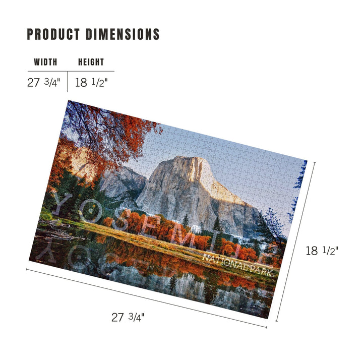 Yosemite National Park, California, Fall Colors and Reflection, Jigsaw Puzzle Puzzle Lantern Press 