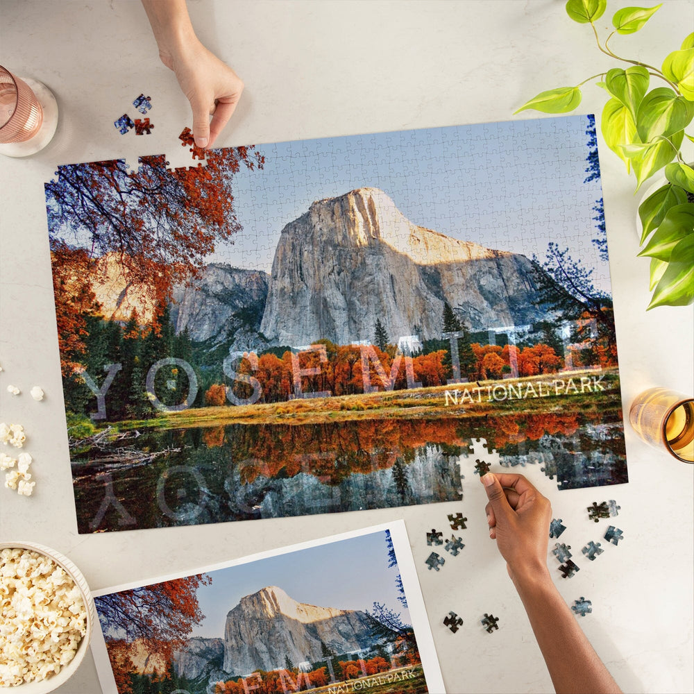Yosemite National Park, California, Fall Colors and Reflection, Jigsaw Puzzle Puzzle Lantern Press 