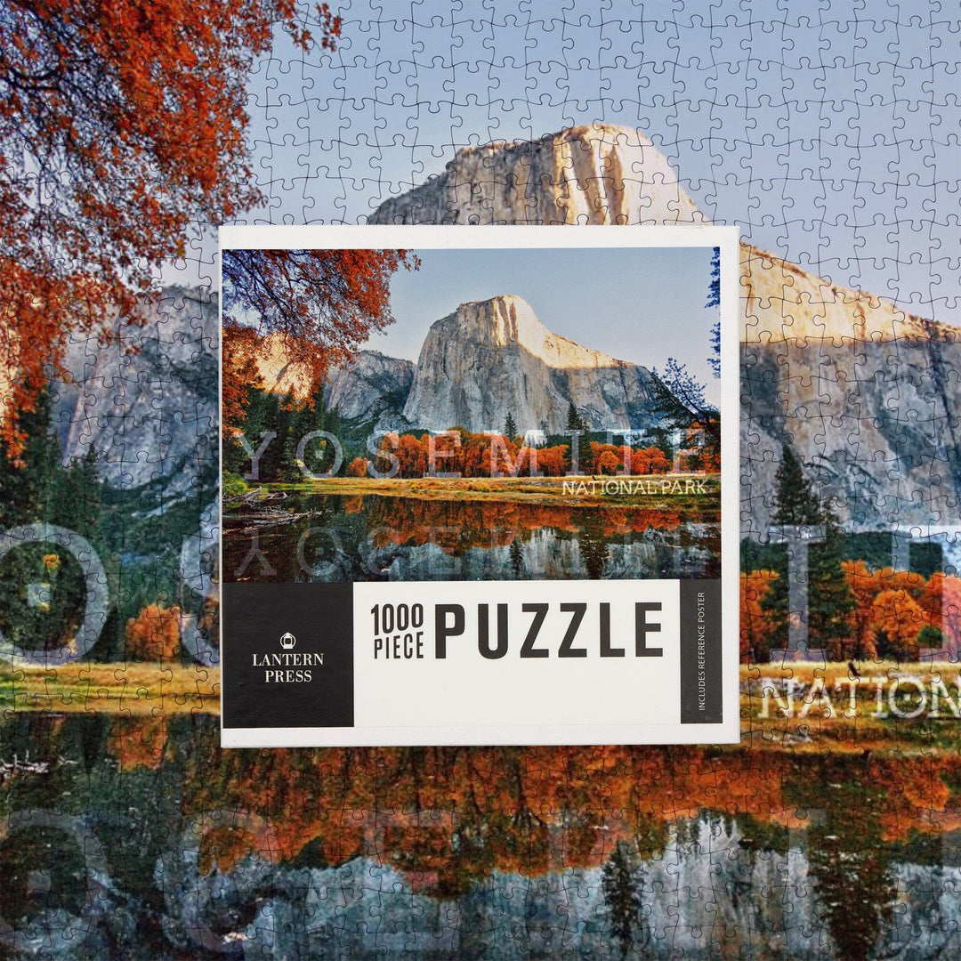 Yosemite National Park, California, Fall Colors and Reflection, Jigsaw Puzzle Puzzle Lantern Press 