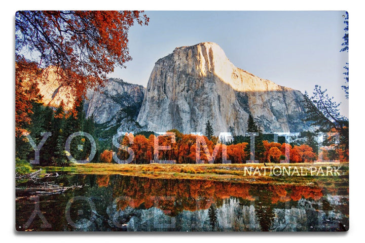 Yosemite National Park, California, Fall Colors and Reflection, Metal Signs Metal Lantern Press 12x18 Metal Sign 