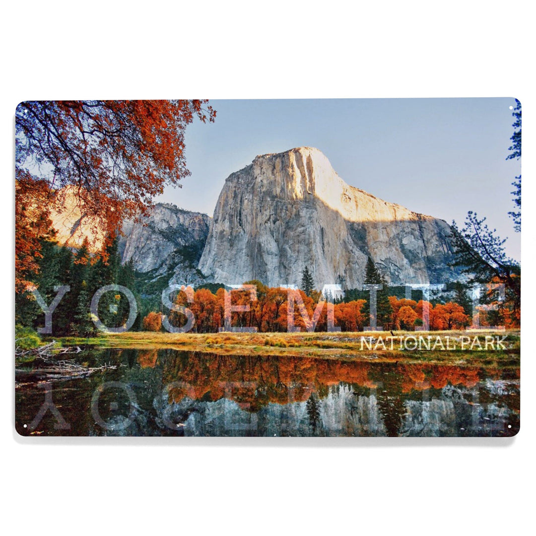 Yosemite National Park, California, Fall Colors and Reflection, Metal Signs Metal Lantern Press 