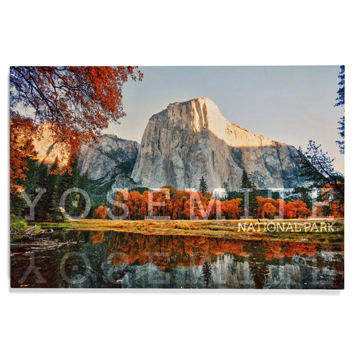 Yosemite National Park, California, Fall Colors & Reflection, Lantern Press Photography, Wood Signs and Postcards Wood Lantern Press 