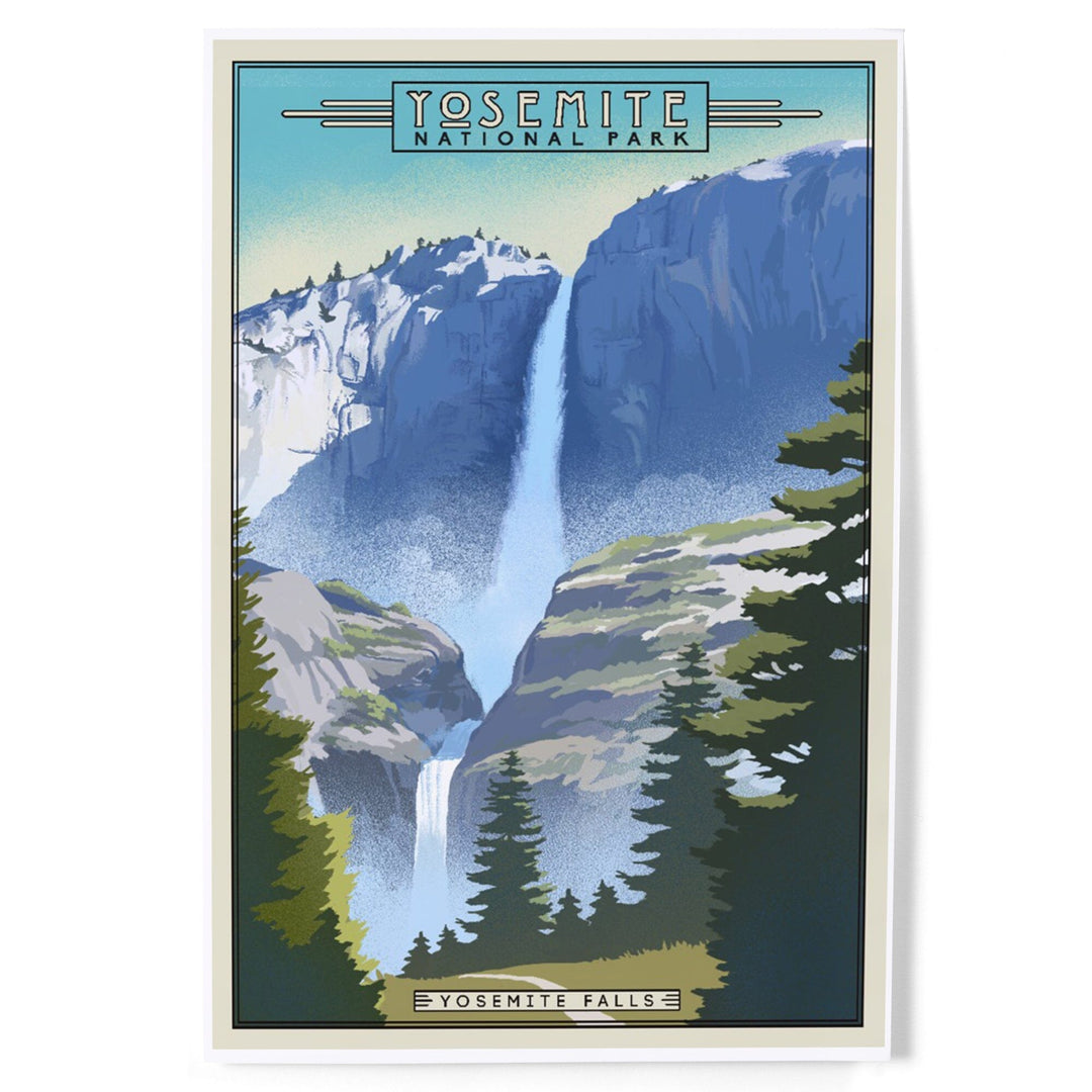 Yosemite National Park, California, Falls, Lithograph National Park Series, Art & Giclee Prints Art Lantern Press 