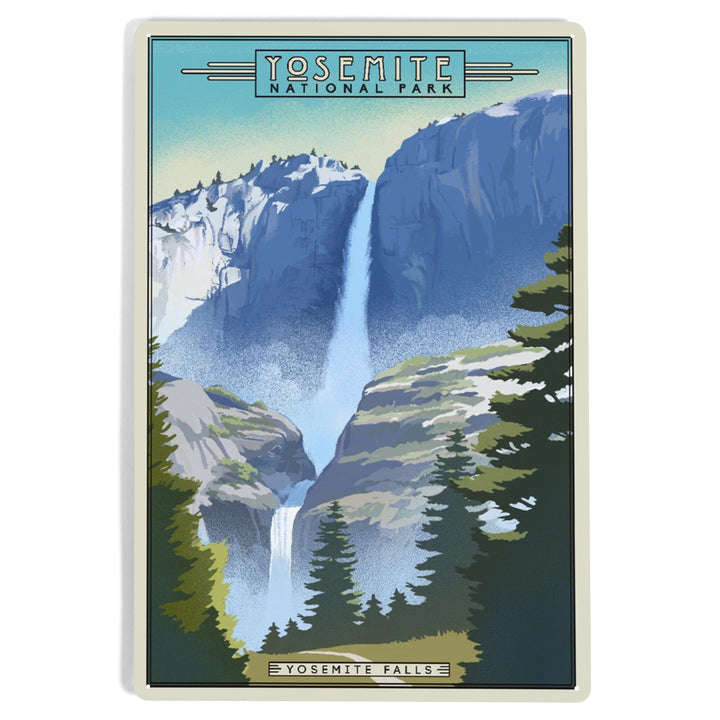 Yosemite National Park, California, Falls, Lithograph National Park Series, Metal Signs Metal Lantern Press 