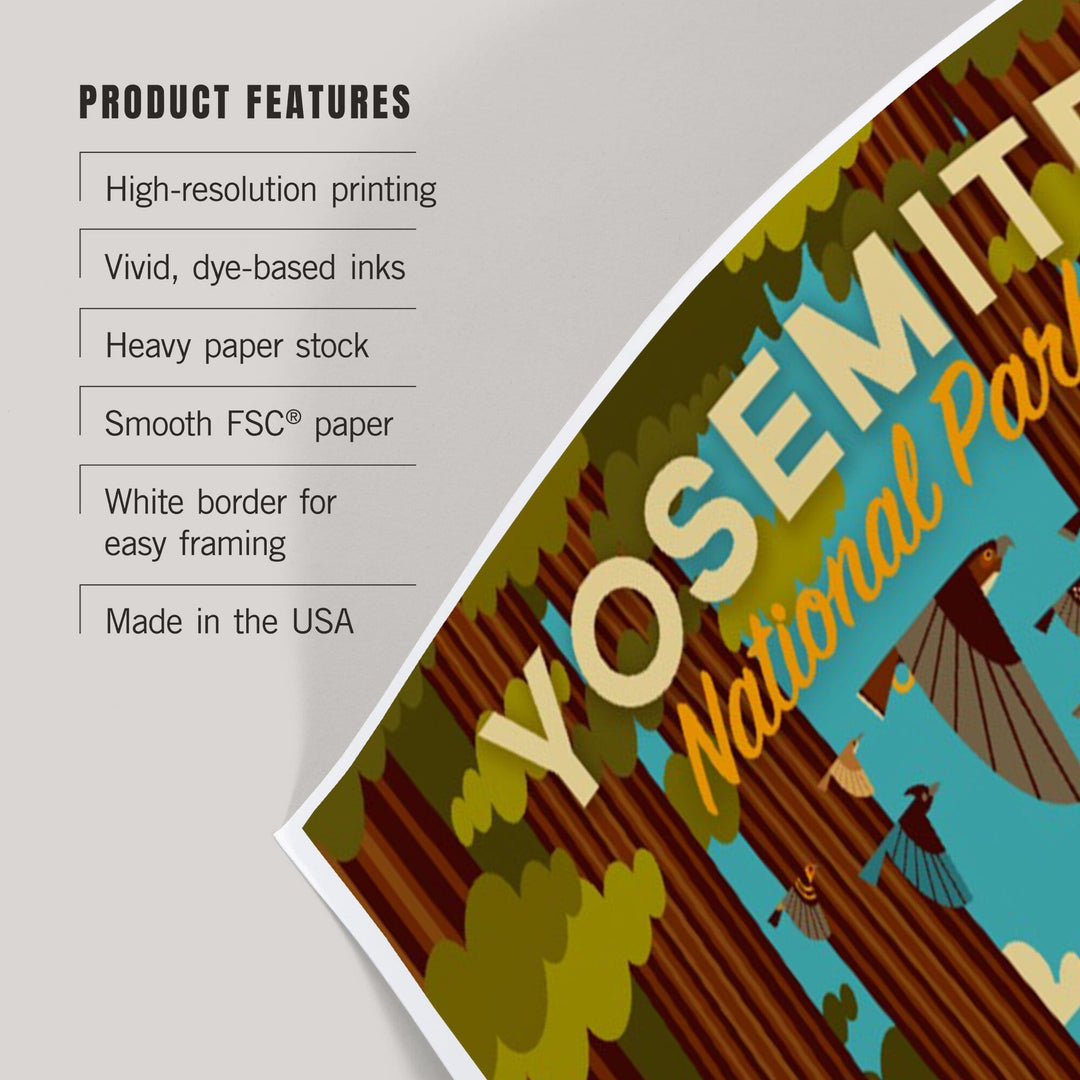 Yosemite National Park, California, Forest, Geometric, Art & Giclee Prints Art Lantern Press 