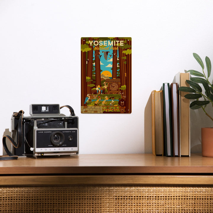 Yosemite National Park, California, Forest, Geometric, Metal Signs Metal Lantern Press 