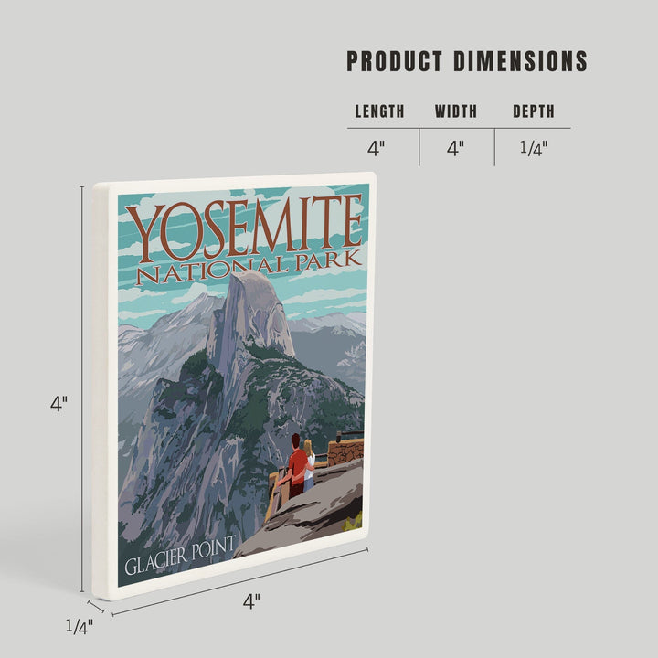 Yosemite National Park, California, Glacier Point and Half Dome, Coasters Coasters Lantern Press 