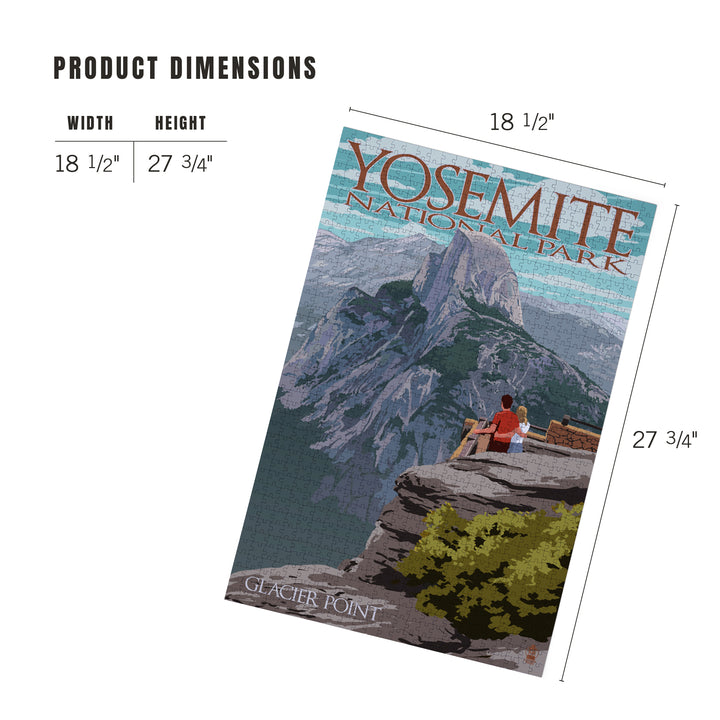 Yosemite National Park, California, Glacier Point and Half Dome, Jigsaw Puzzle Puzzle Lantern Press 