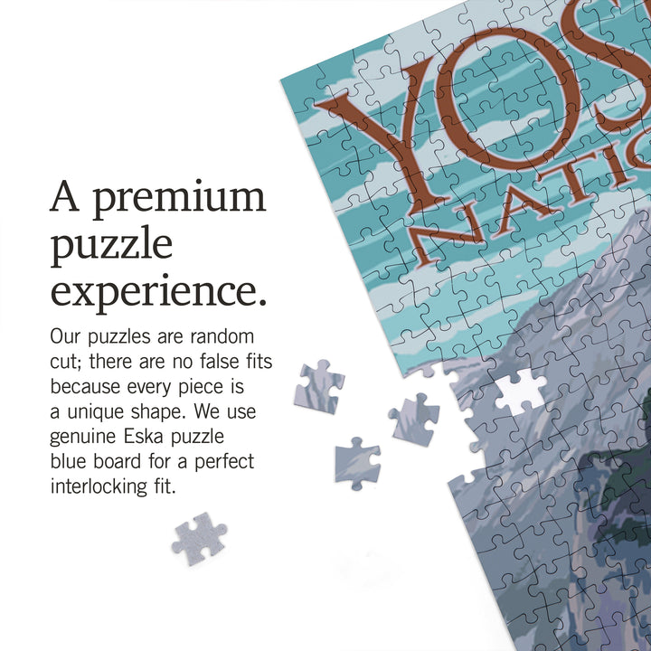 Yosemite National Park, California, Glacier Point and Half Dome, Jigsaw Puzzle Puzzle Lantern Press 