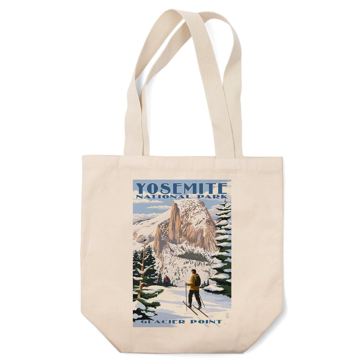 Yosemite National Park, California, Glacier Point and Half Dome, Lantern Press Artwork, Tote Bag Totes Lantern Press 