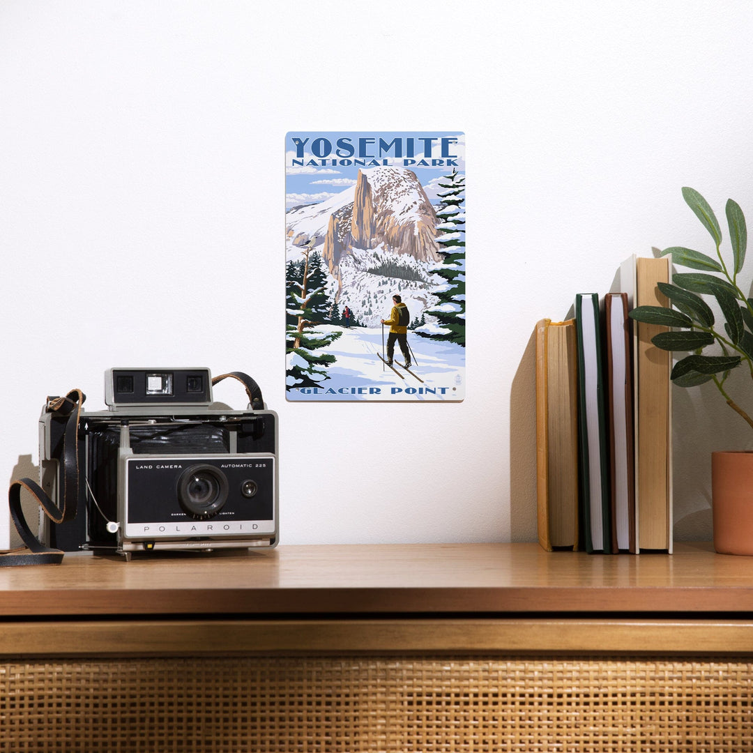 Yosemite National Park, California, Glacier Point and Half Dome, Ski Scene, Metal Signs Metal Lantern Press 