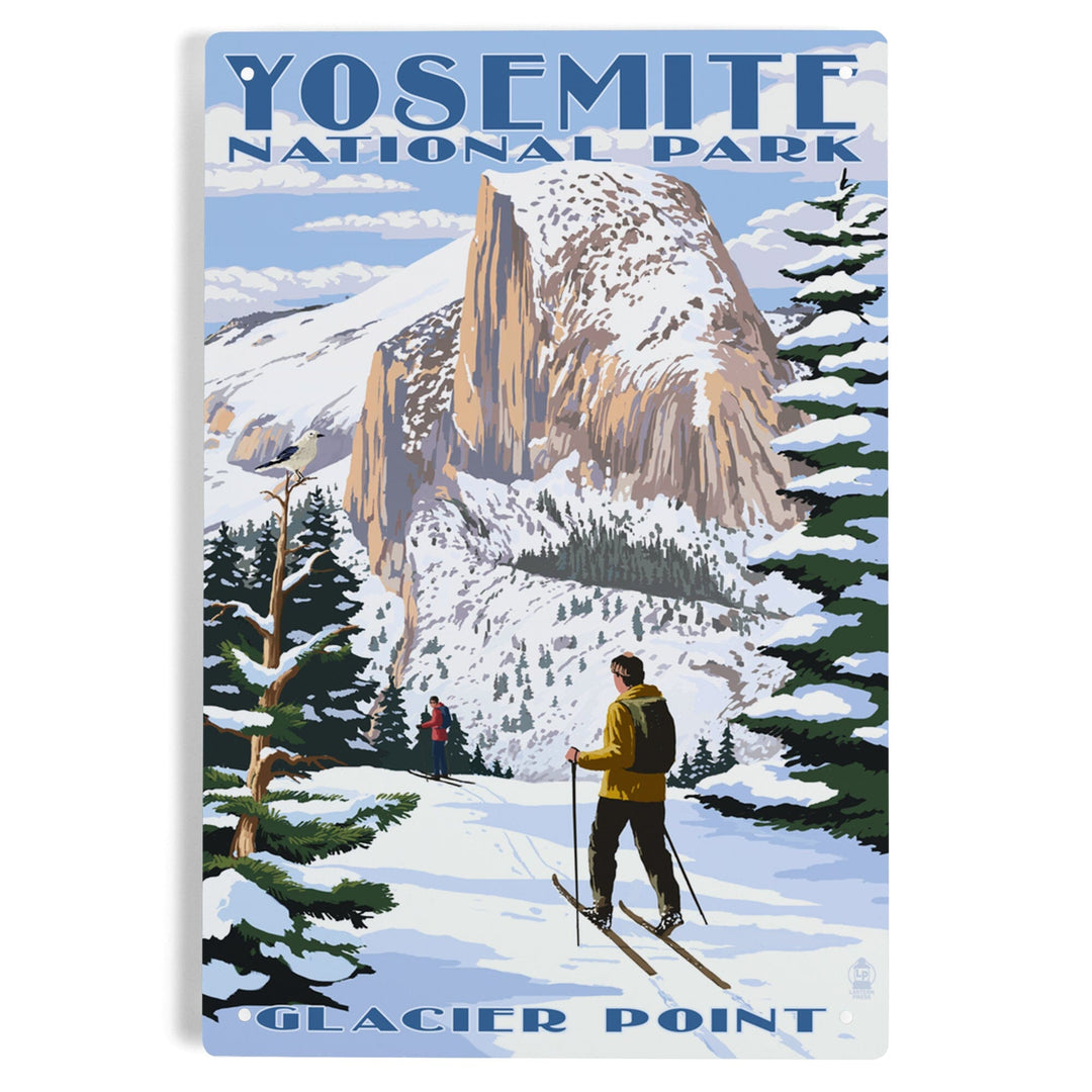 Yosemite National Park, California, Glacier Point and Half Dome, Ski Scene, Metal Signs Metal Lantern Press 