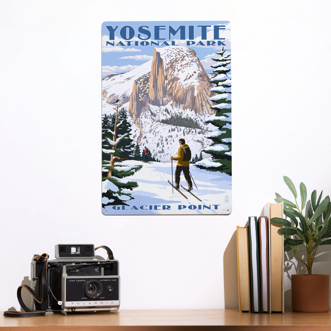 Yosemite National Park, California, Glacier Point and Half Dome, Ski Scene, Metal Signs Metal Lantern Press 