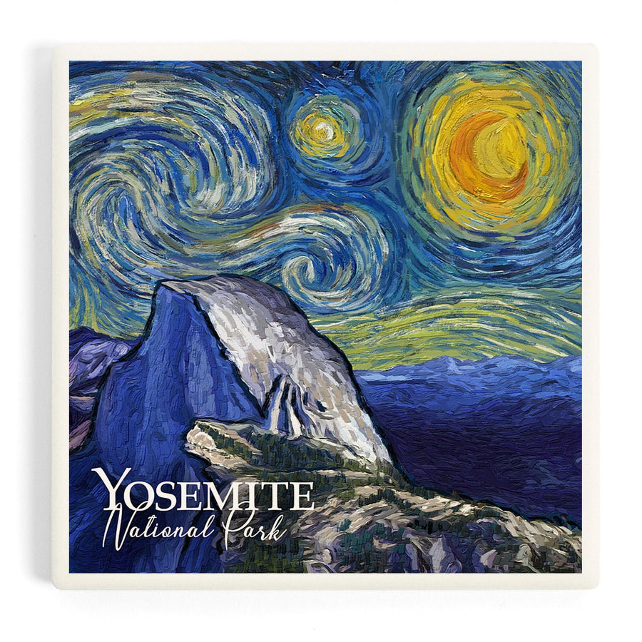 Yosemite National Park, California, Glacier Point, Starry Night National Park Series, Coasters Coasters Lantern Press 