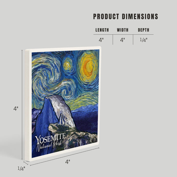 Yosemite National Park, California, Glacier Point, Starry Night National Park Series, Coasters Coasters Lantern Press 