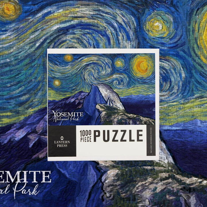 Yosemite National Park, California, Glacier Point, Starry Night National Park Series, Jigsaw Puzzle Puzzle Lantern Press 