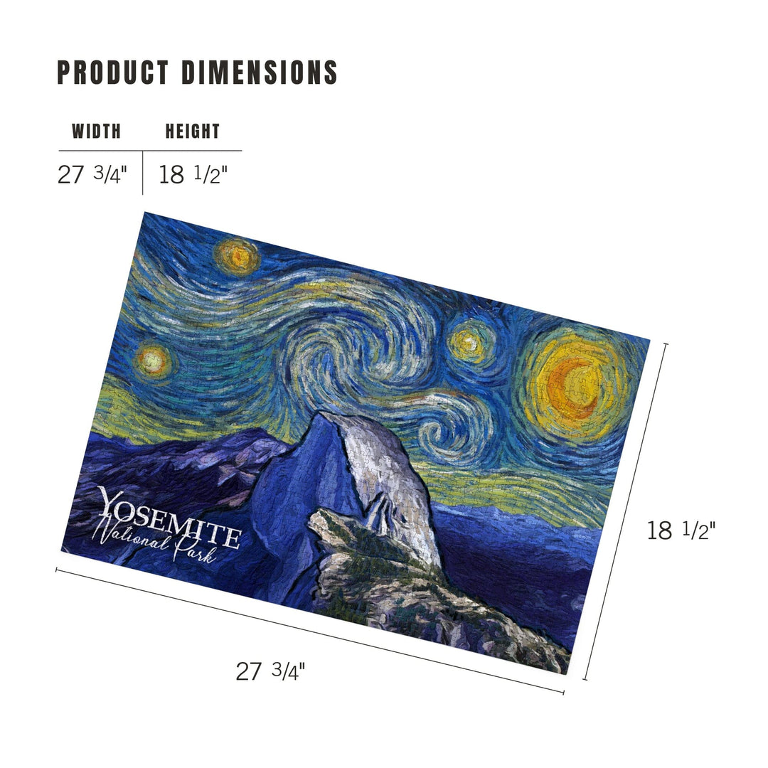Yosemite National Park, California, Glacier Point, Starry Night National Park Series, Jigsaw Puzzle Puzzle Lantern Press 