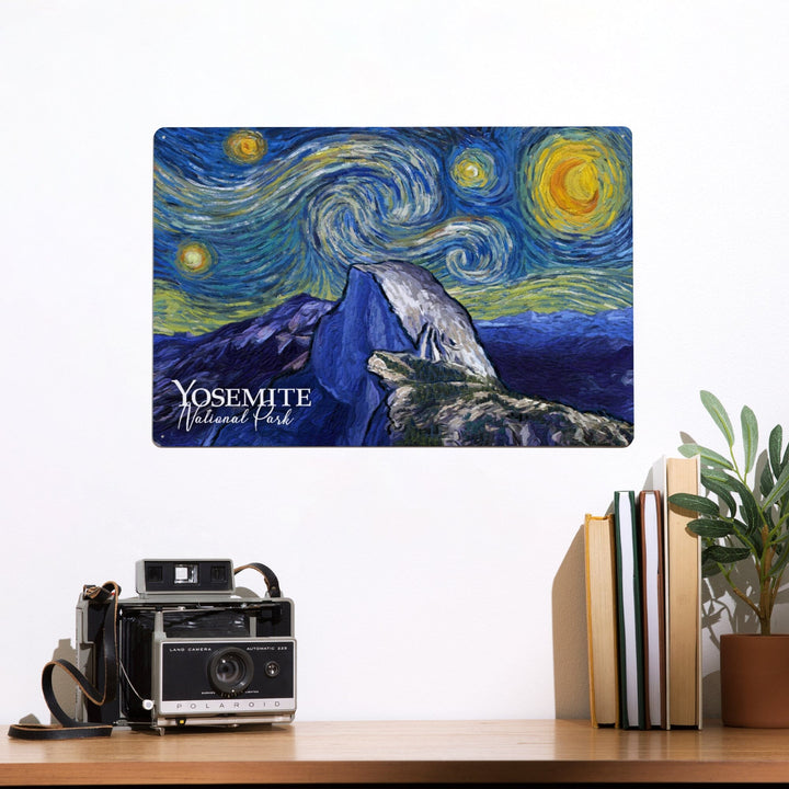 Yosemite National Park, California, Glacier Point, Starry Night National Park Series, Metal Signs Metal Lantern Press 