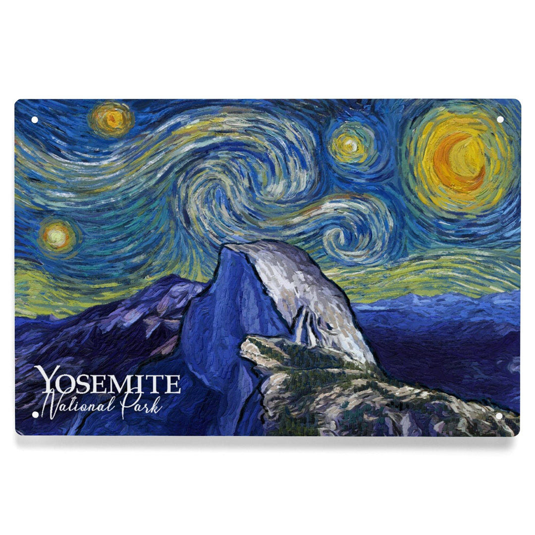 Yosemite National Park, California, Glacier Point, Starry Night National Park Series, Metal Signs Metal Lantern Press 