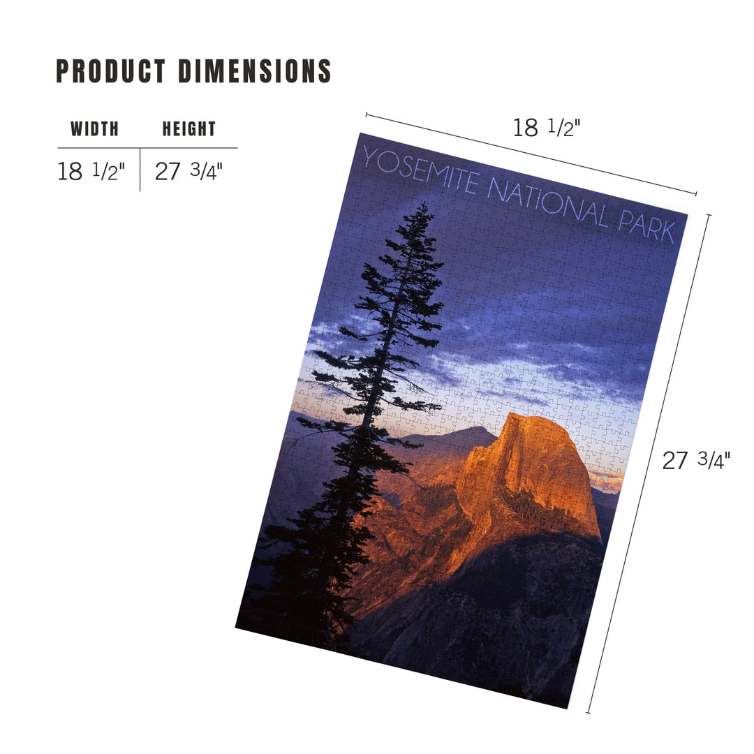 Yosemite National Park, California, Half Dome and Pine Tree, Jigsaw Puzzle Puzzle Lantern Press 