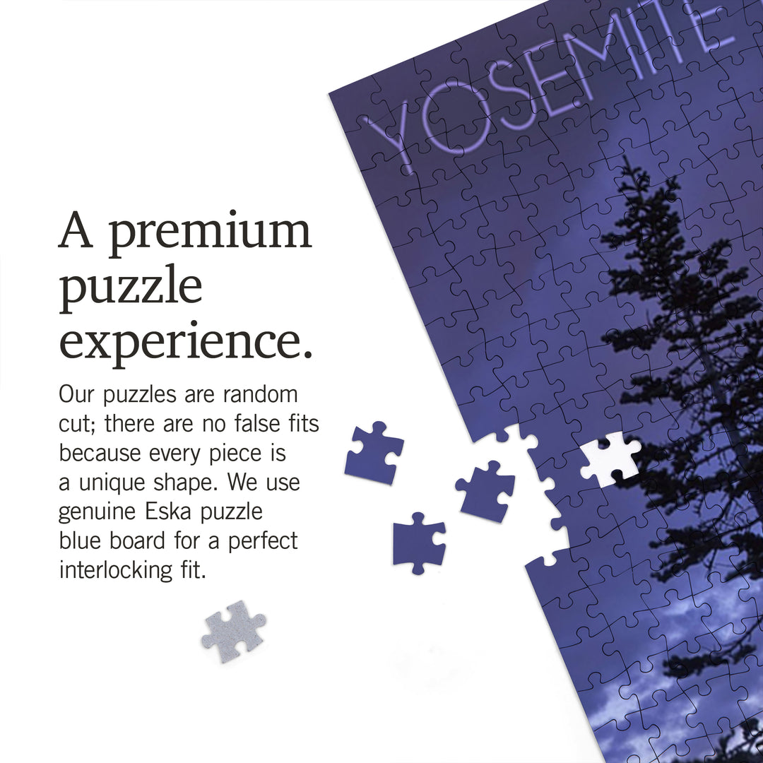 Yosemite National Park, California, Half Dome and Pine Tree, Jigsaw Puzzle Puzzle Lantern Press 