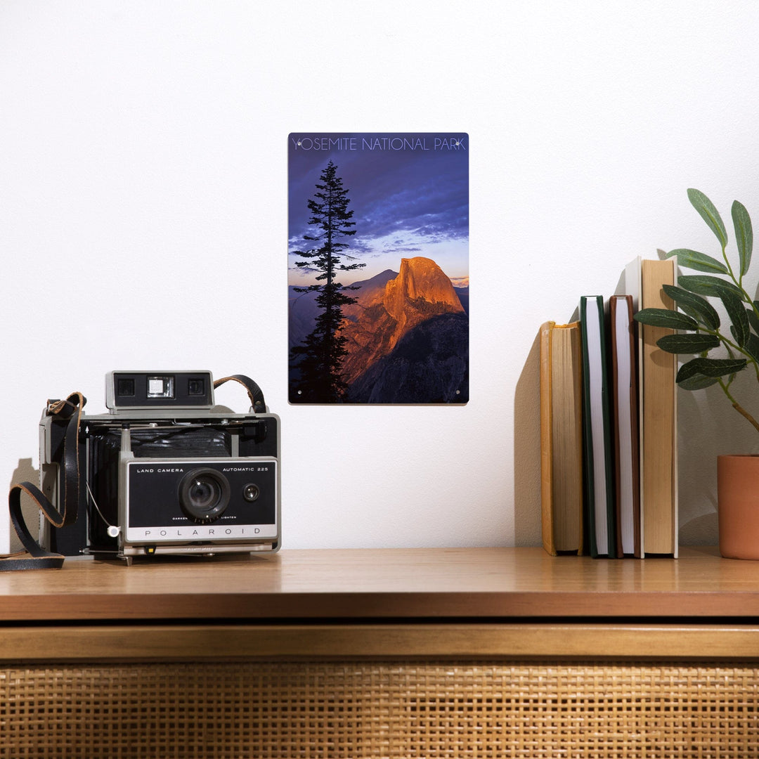 Yosemite National Park, California, Half Dome and Pine Tree, Metal Signs Metal Lantern Press 