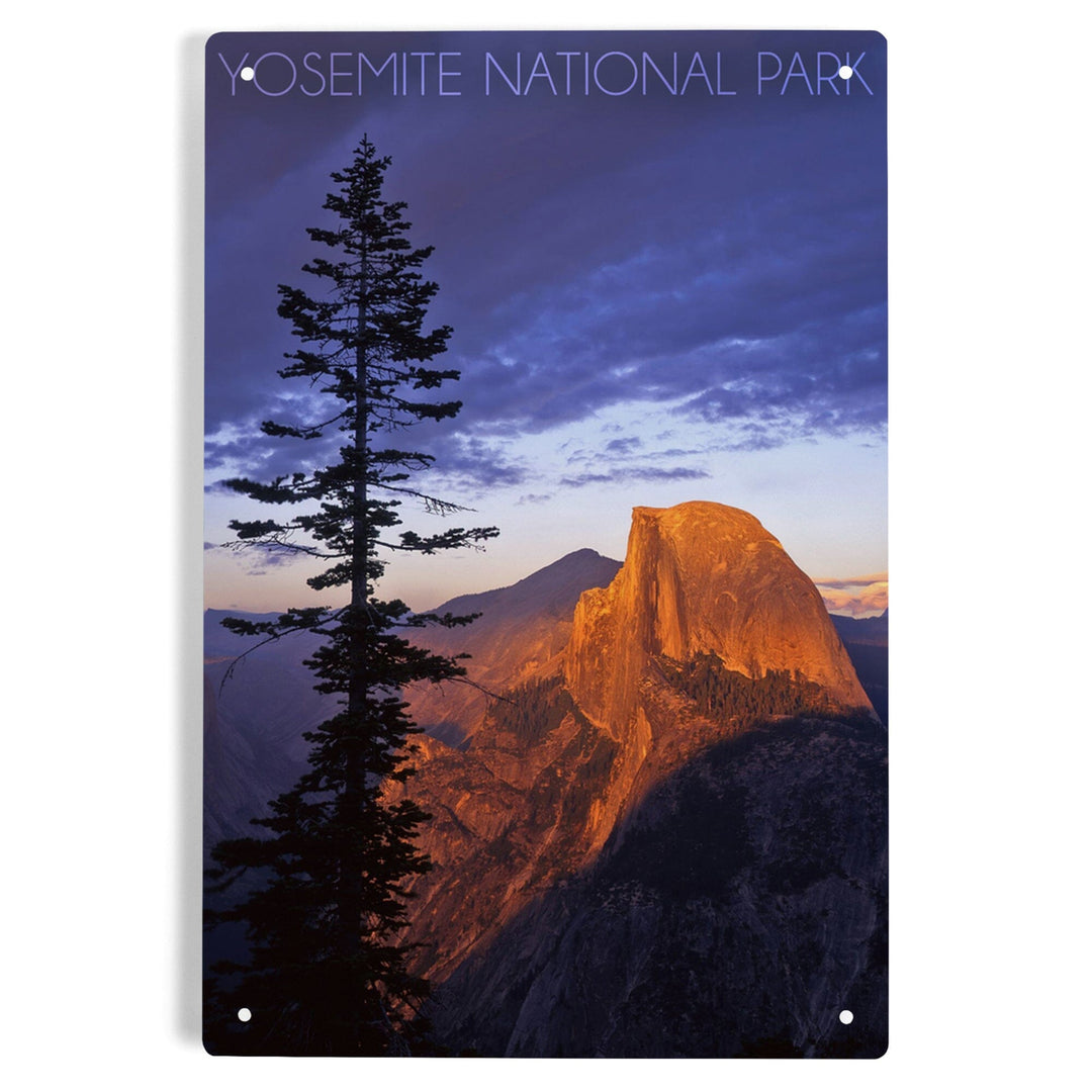 Yosemite National Park, California, Half Dome and Pine Tree, Metal Signs Metal Lantern Press 