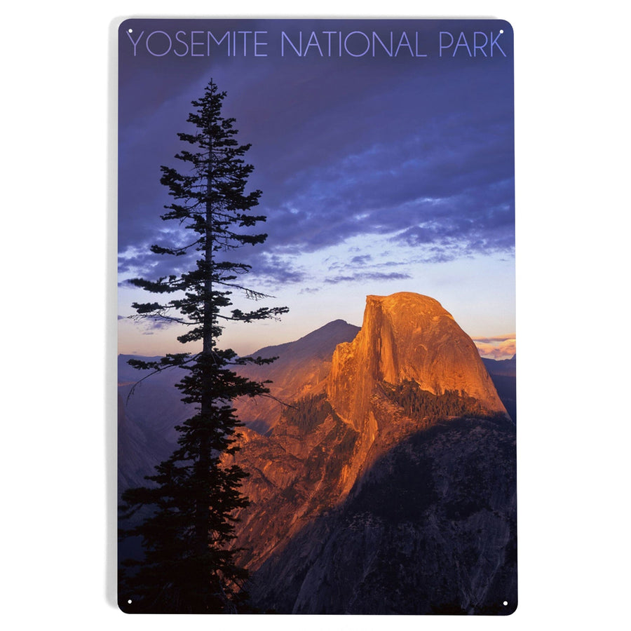 Yosemite National Park, California, Half Dome and Pine Tree, Metal Signs Metal Lantern Press 