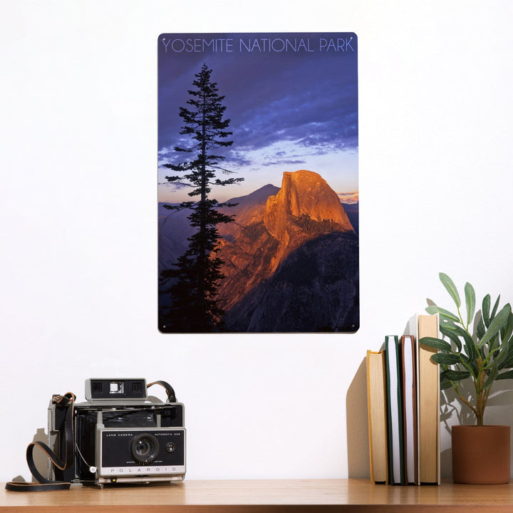 Yosemite National Park, California, Half Dome and Pine Tree, Metal Signs Metal Lantern Press 