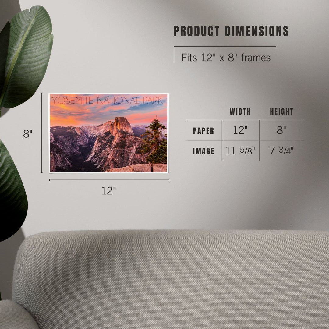 Yosemite National Park, California, Half Dome and Sunset, Art & Giclee Prints Art Lantern Press 