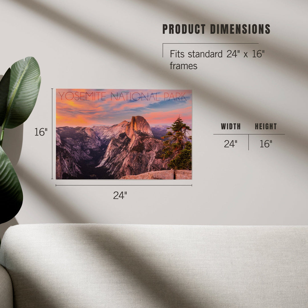 Yosemite National Park, California, Half Dome and Sunset, Art & Giclee Prints Art Lantern Press 