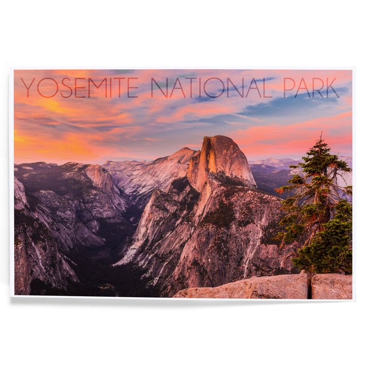 Yosemite National Park, California, Half Dome and Sunset, Art & Giclee Prints Art Lantern Press 8 x 12 Art Print 
